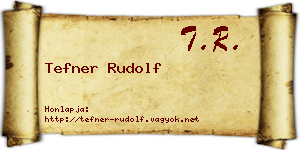 Tefner Rudolf névjegykártya